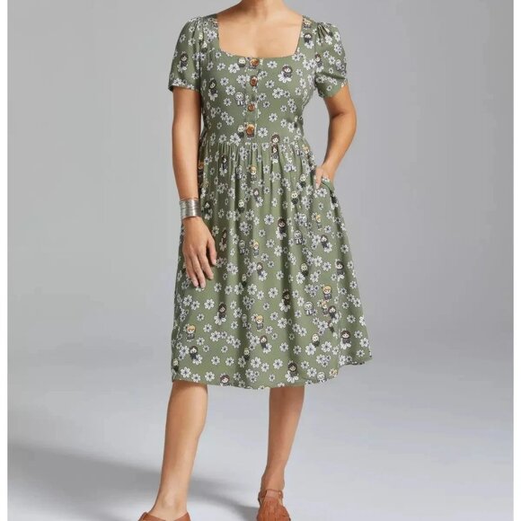 Lord of the Rings Floral Print Midi Dress BoxLunch Size Large M - Picture 1 of 5